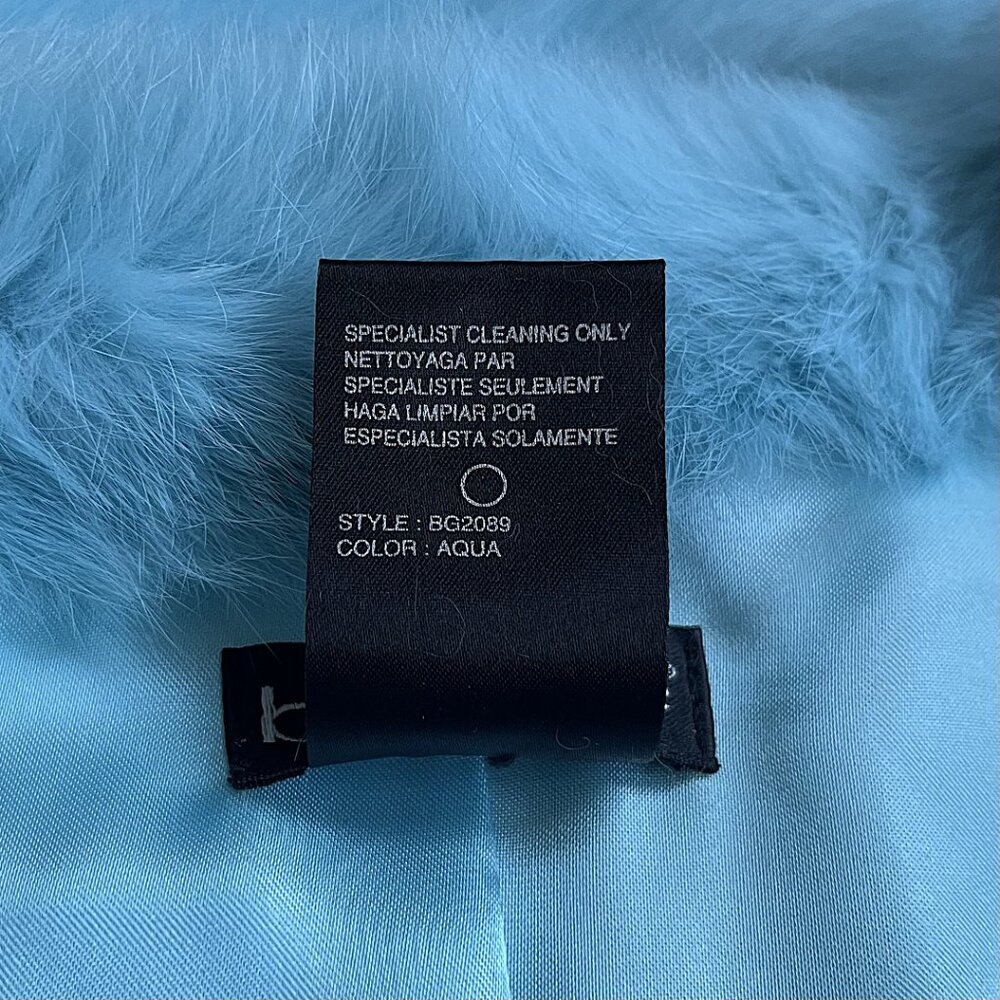 Bebe Y2K Rabbit Fur Jacket Aqua Blue – New - Picture 10 of 11